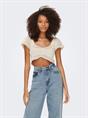ONLSUMMER LIFE CROPPED S/S TOP EX KNT