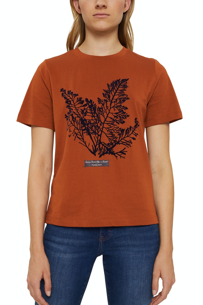 T-Shirt mit Flock-Print, 100% Bio-Baumwolle