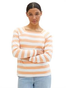 T-shirt stripe carré neck