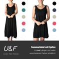 U&F Uni Damen-Kleid mit Häkelspitze