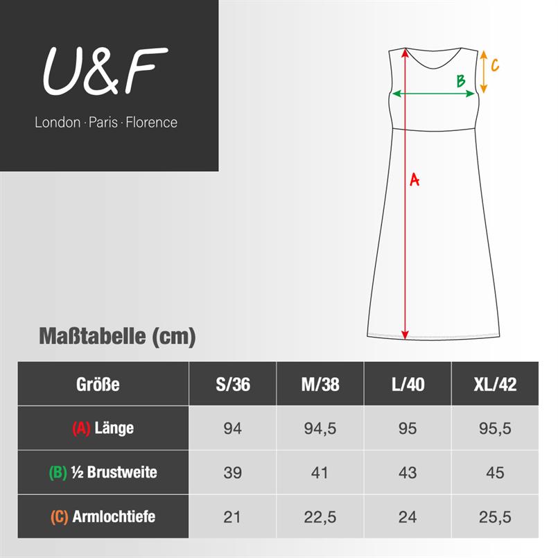 U&F Uni Damen-Kleid mit Klöppelspitze