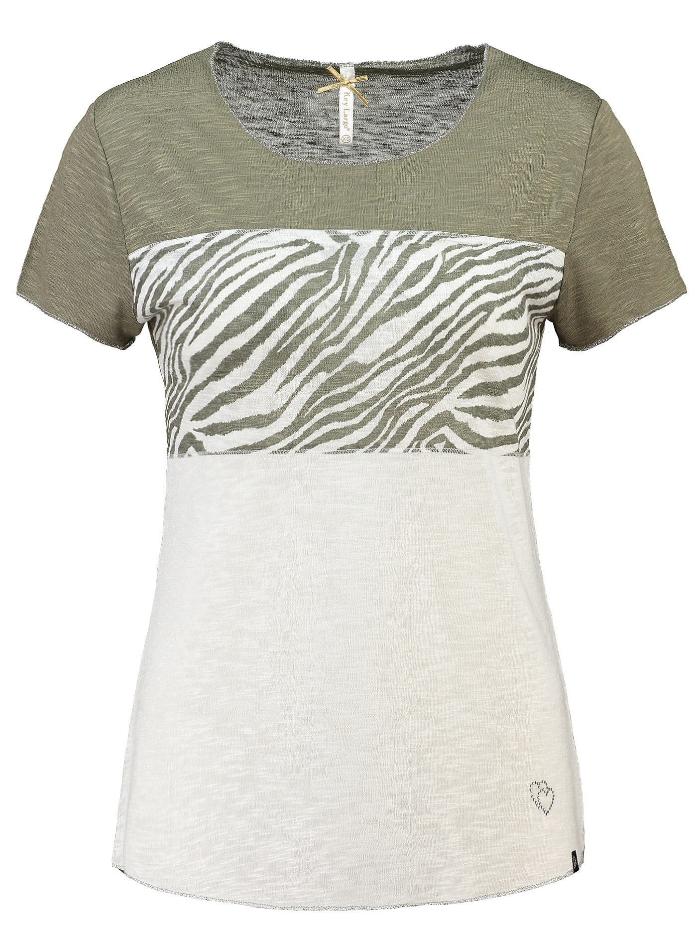 Zebra Rundhals T Shirt Mit Partiellem Zebra Aufdruck
